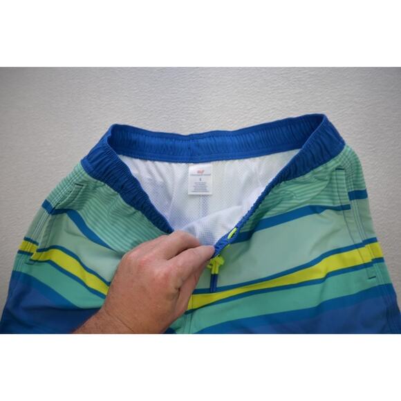 Vineyard Vines Whale Swim Trunks Striped Water Shorts Surf Mens Sz Large - Picture 4 of 6